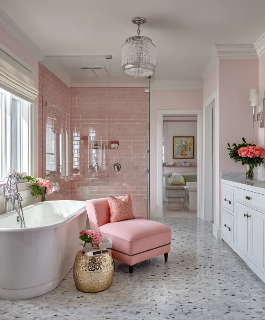 Blush Pink and White
