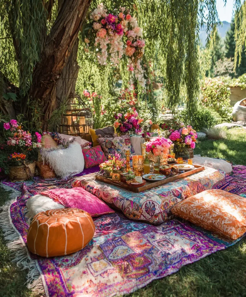 Bohemian Picnic Setup