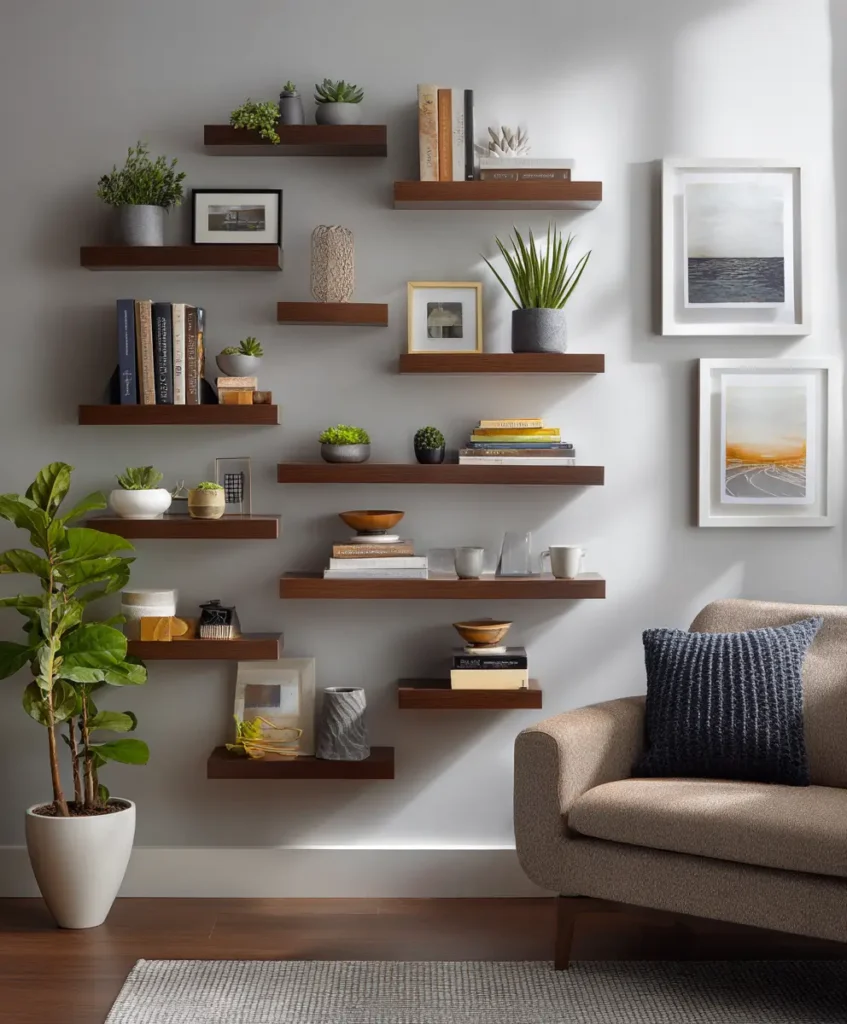 Floating Shelves for Vertical Elegance