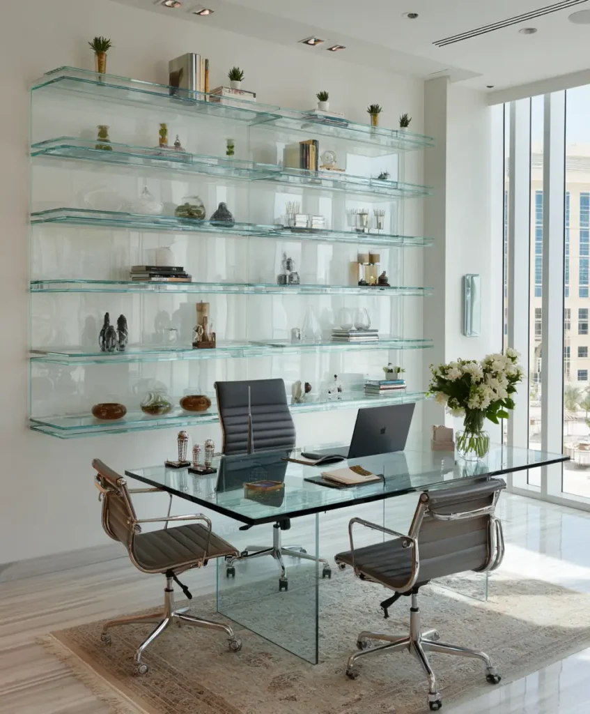 Glass Shelving for an Airy Aesthetic
