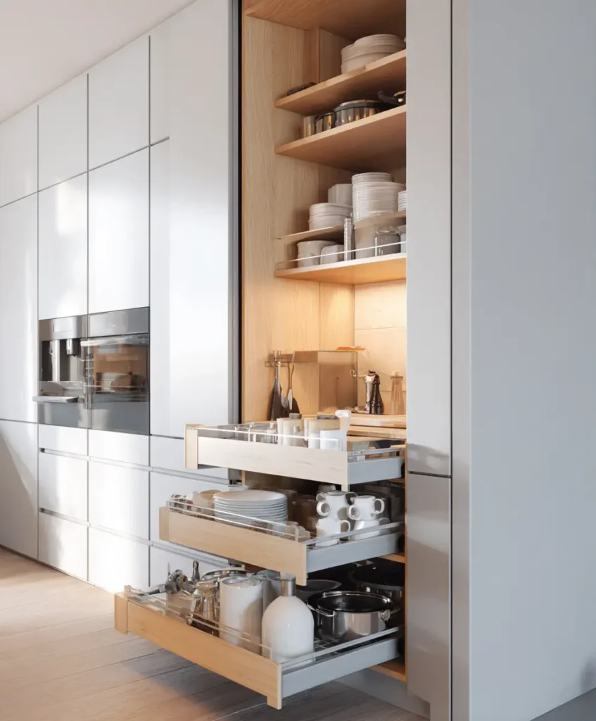 Hidden Kitchen Storage with Pull-Out Solutions