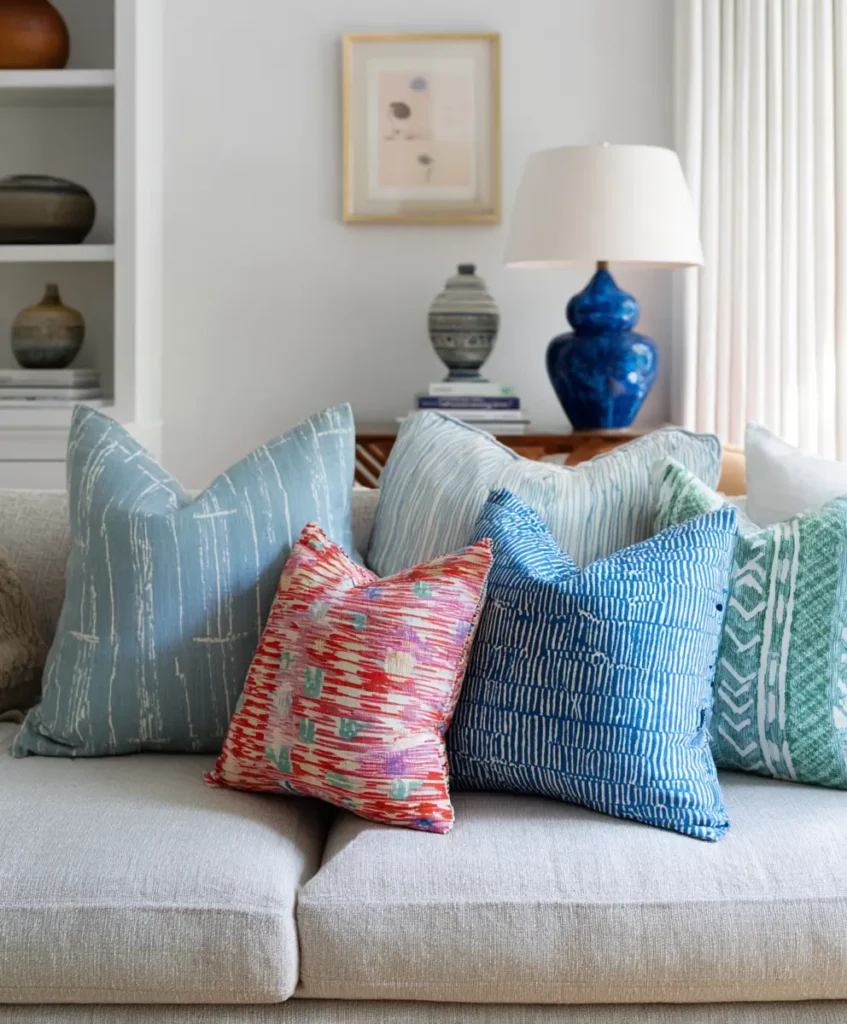 Layer in Colorful Throw Pillows