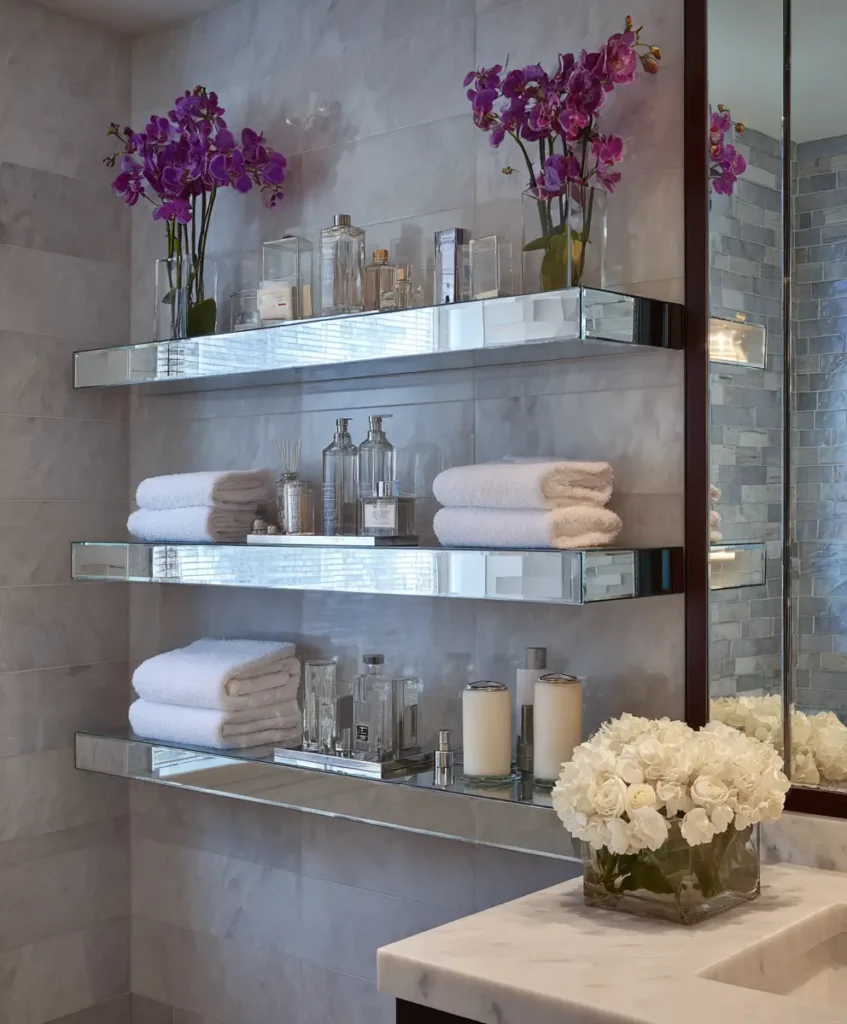 Mirrored Shelves for Function and Style