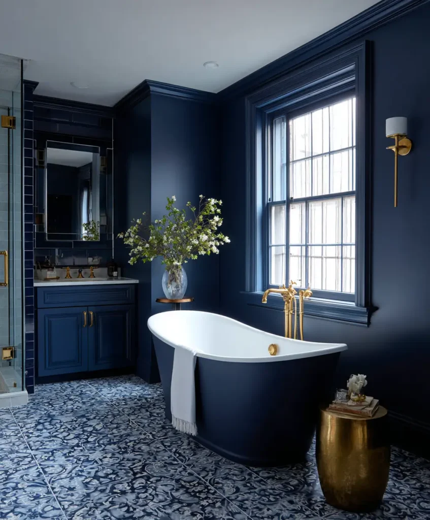 Navy Blue and Brass