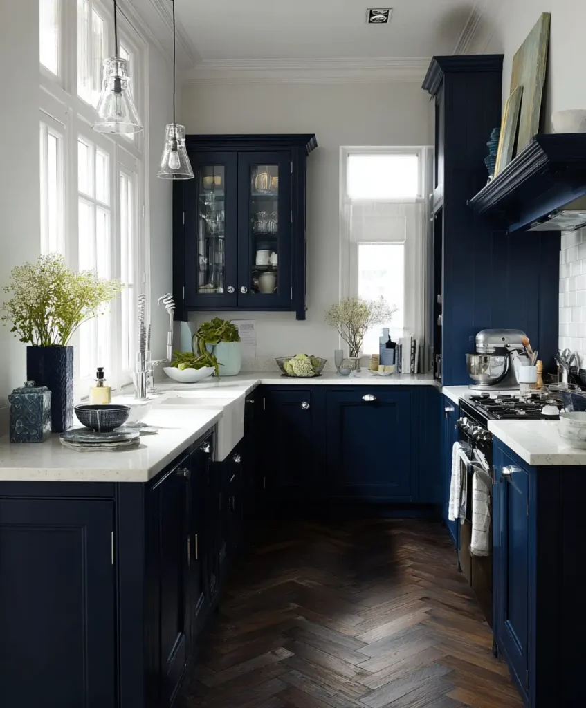 Navy and White