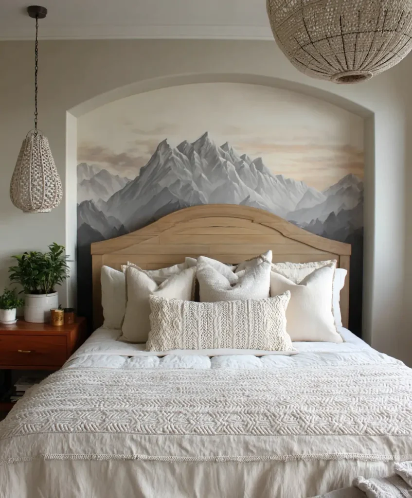 Painted Wall Mural Headboard