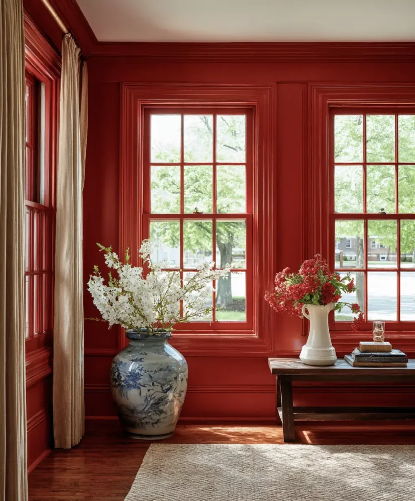 Painted Window Frames for Contrast