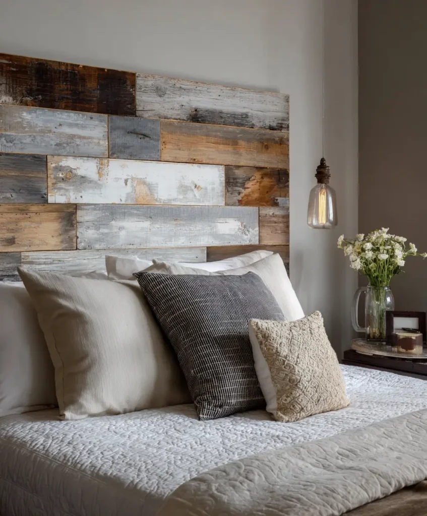 Reclaimed Wood Panel Headboard