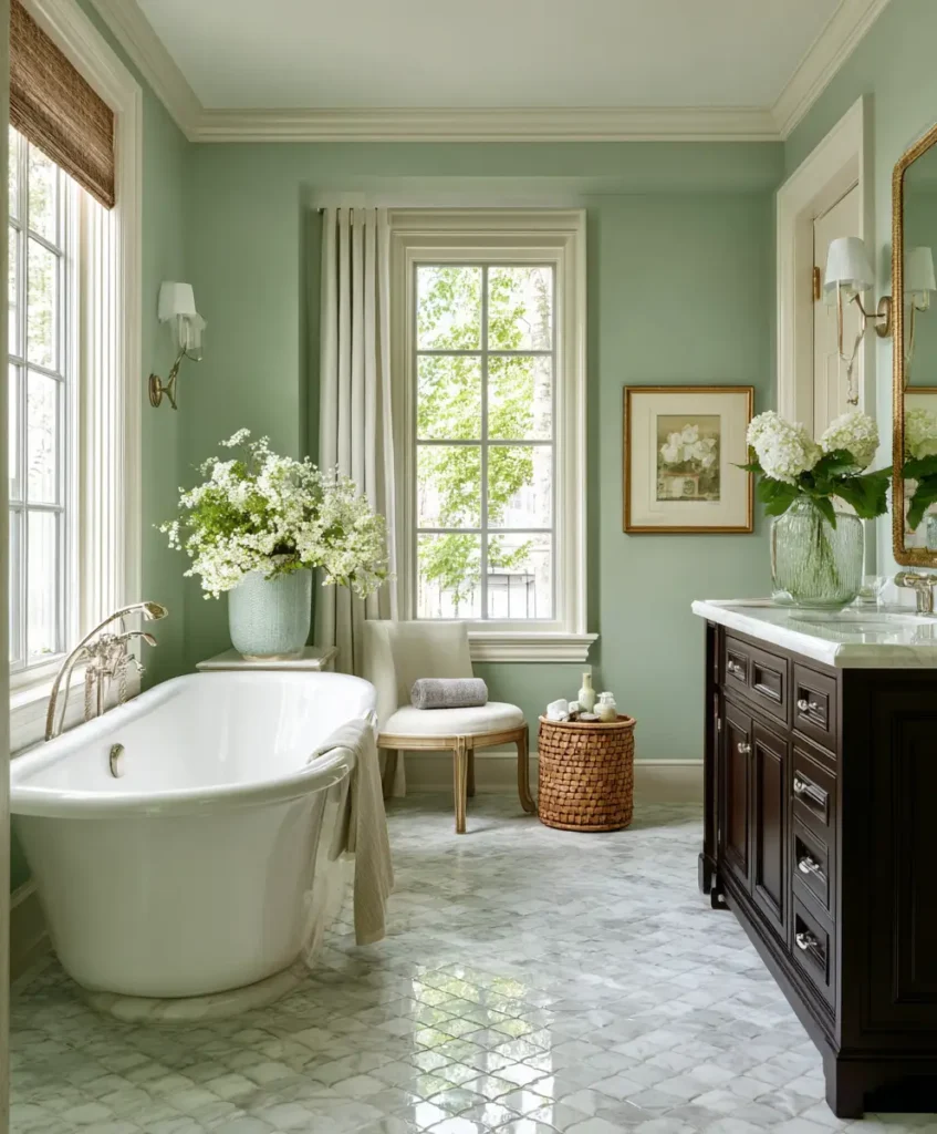 Serene Green and Cream