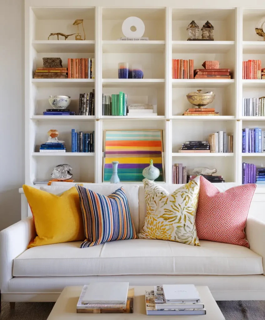 Use Color in Bookshelves and Styling