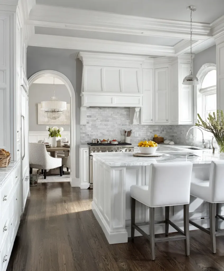 White and Soft Gray