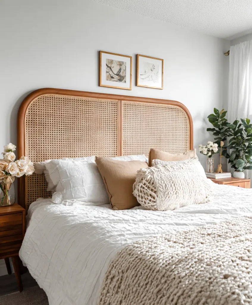 Woven Rattan or Cane Headboard