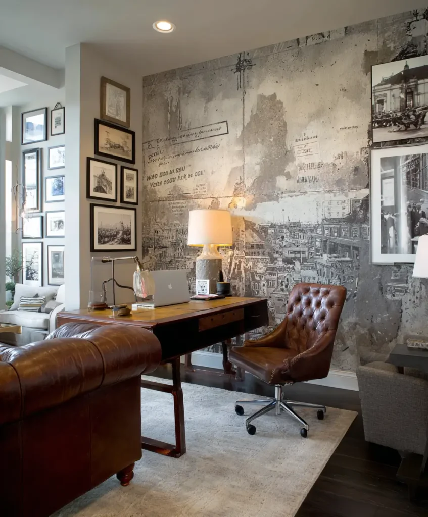 Accent Wall Behind Desk