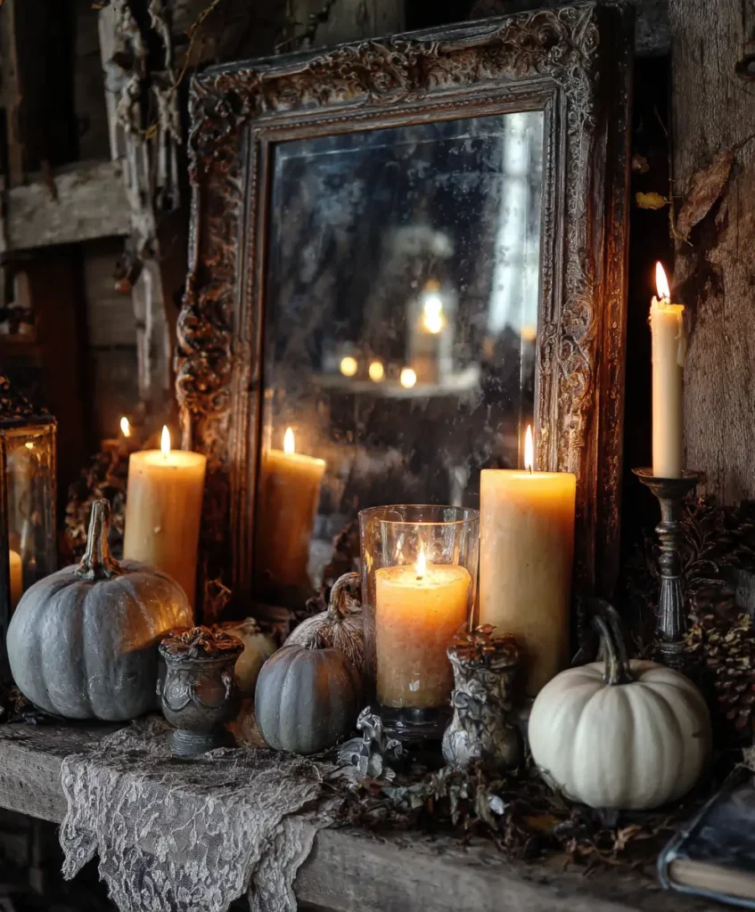 Antique Mirrors with Candles