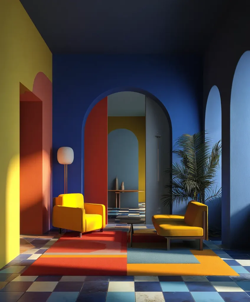 Bold Color Blocking Walls
