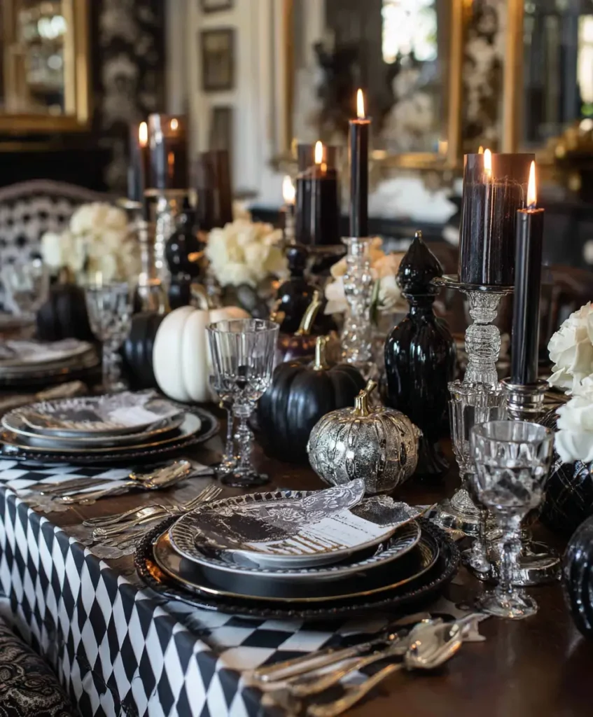 Chic Black & White Tablescape