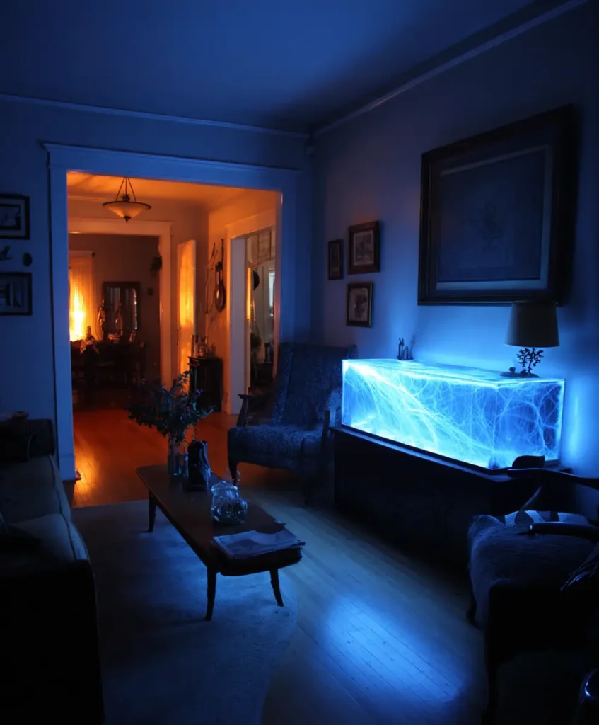 Eerie Glow Under Furniture