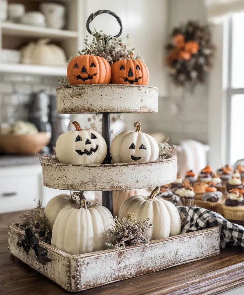 Farmhouse Tiered Trays with Mini Decor