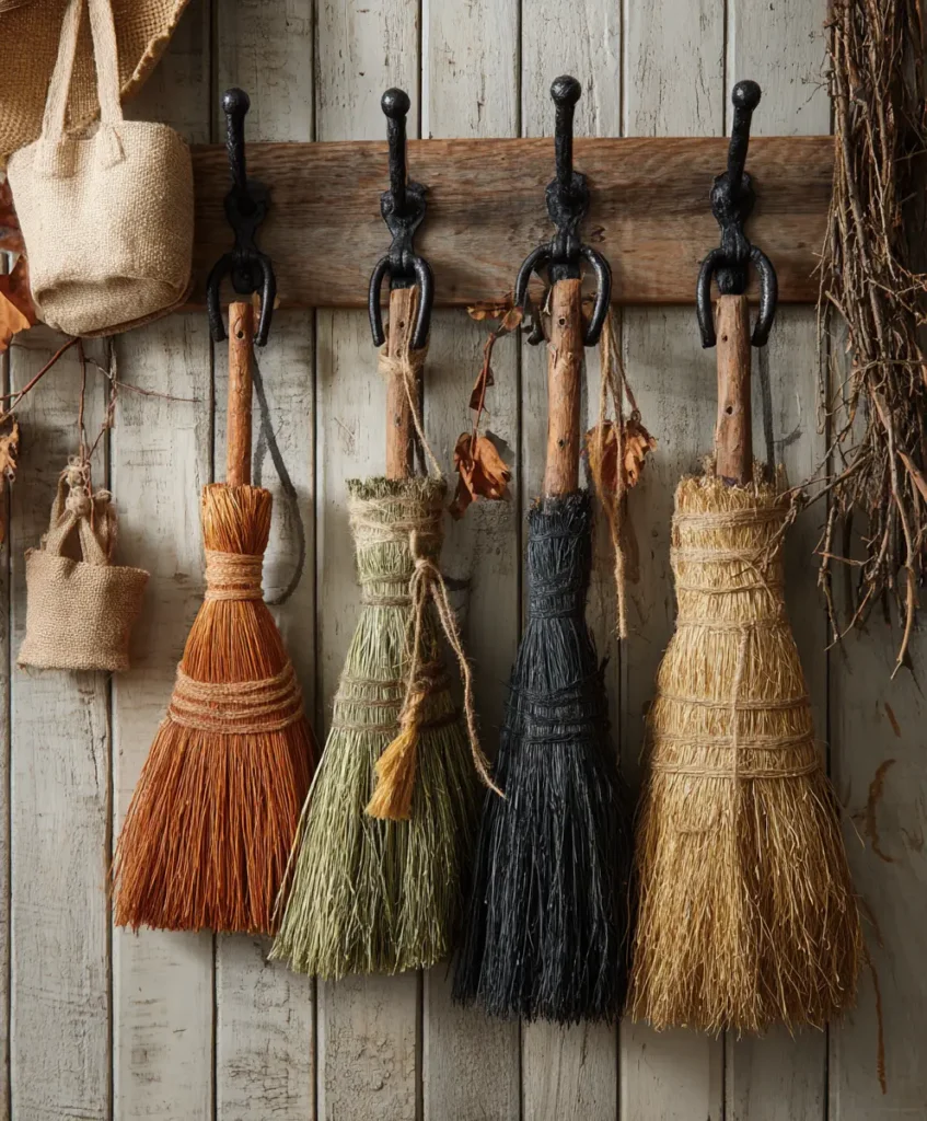  Iron Hooks with Hanging Brooms