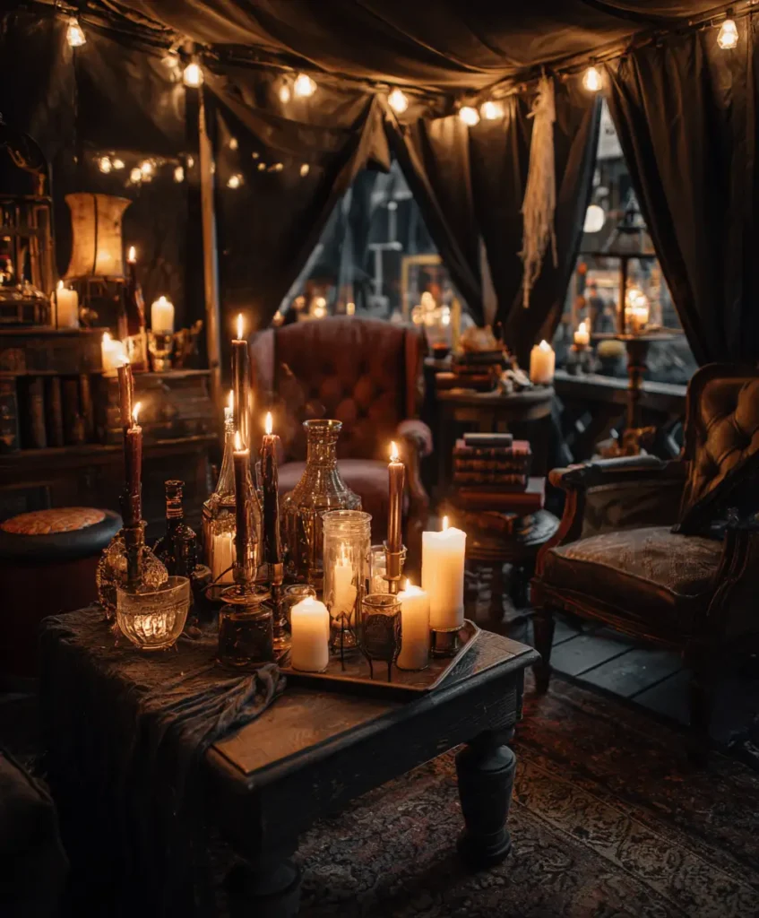 Moody Lighting with String Lights & Candles