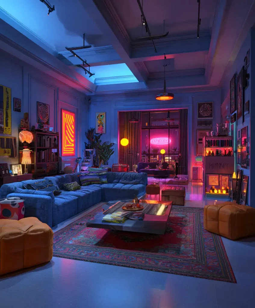 Pops of Neon Lighting
