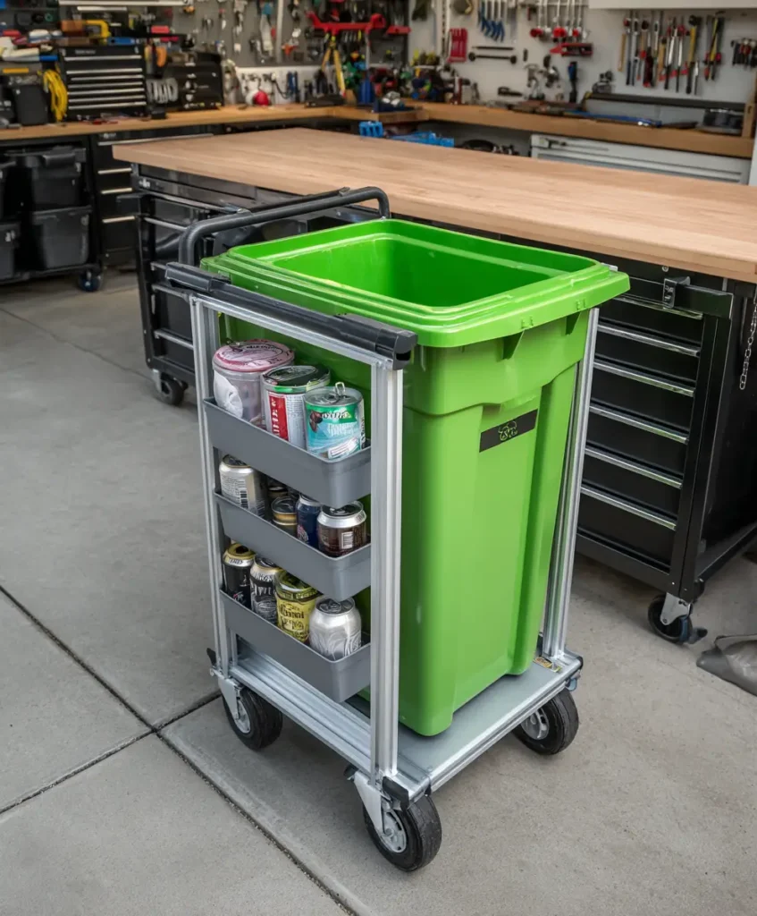 Rolling Garbage Bin Caddy