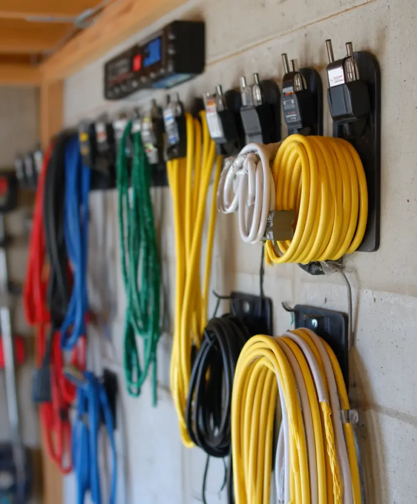 Store Extension Cords on Hooks
