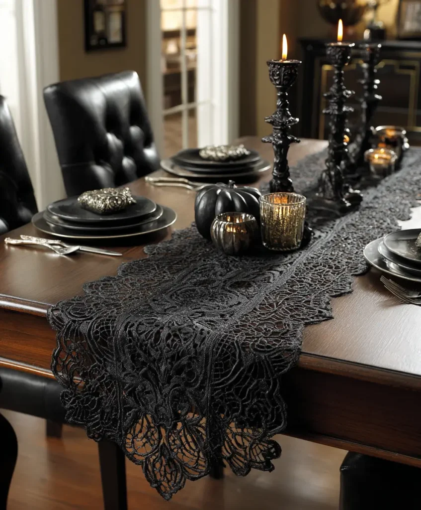 Black Lace Table Runners