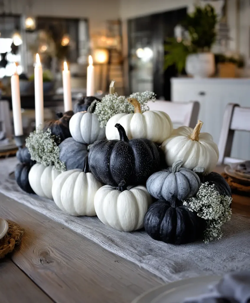 Black & White Pumpkin Cluster