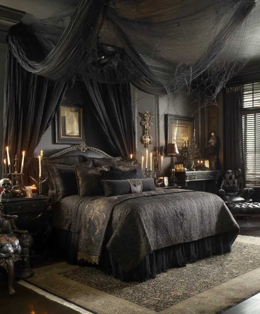 Dramatic Drapery Over the Bed