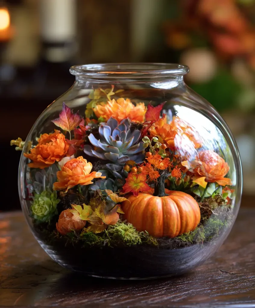 Pumpkin Terrarium Centerpiece